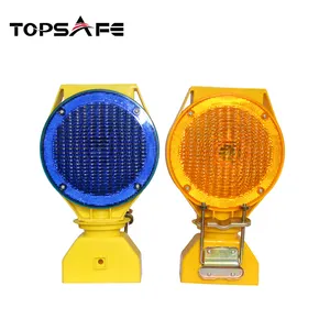 Lampu Peringatan Lalu Lintas LED Biru Tenaga Surya, Lampu Barikade Tenaga Surya, Lampu Peringatan Lalu Lintas Kuning LED Biru