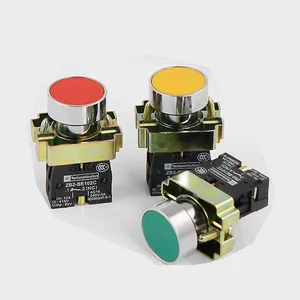 Momentary Push button switch with light 22mm 10A 240V~3A Circular small size Flat round Panel NC/NO XB2-BA31 XB2-BA42