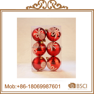 Bola de <span class=keywords><strong>Navidad</strong></span> de Plástico Pintada de Rojo Brillante y Mate de 6 cm - Product Image 3
