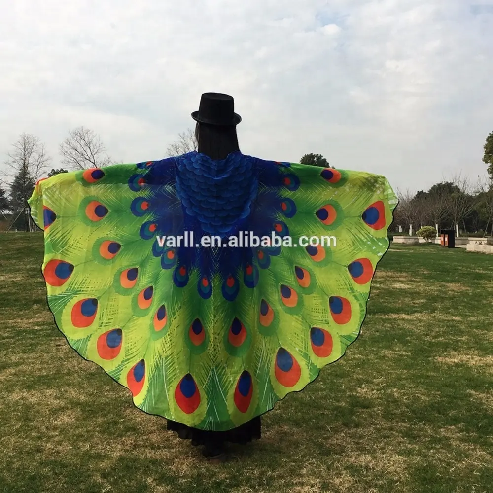 New Arrival Novelty Butterfly Shawl Dress Cape Colorful Chiffon Butterfly Wing Cape