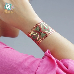 Temporal característica y del <span class=keywords><strong>tatuaje</strong></span> etiqueta engomada del <span class=keywords><strong>tatuaje</strong></span> metálico tipo de oro <span class=keywords><strong>pulsera</strong></span> de plata negro del <span class=keywords><strong>tatuaje</strong></span> - Product Image 2