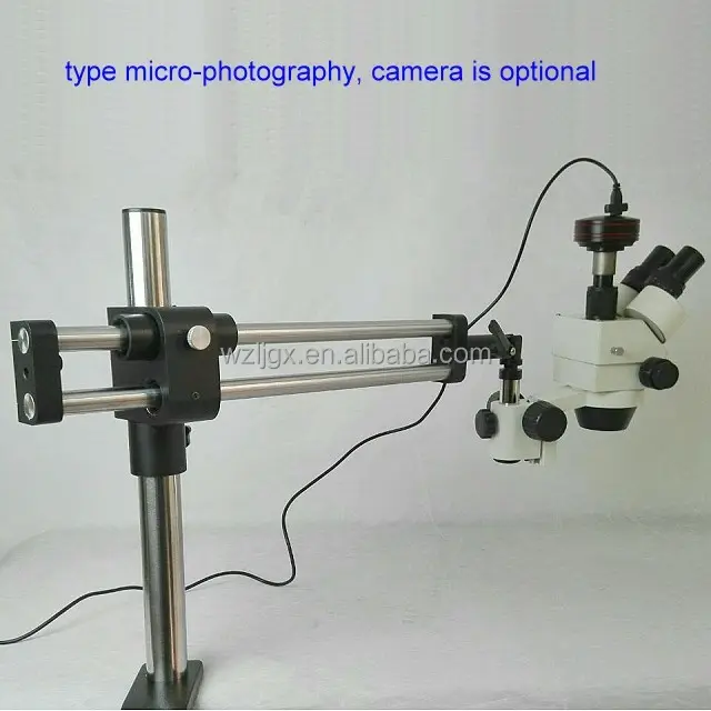 Microscope stéréo à roulement à billes, zoom, support de flèche, microscope stéréo