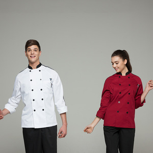 2017 moda blanco cinta de color chef de manga larga chaqueta uniforme para <span class=keywords><strong>el</strong></span> <span class=keywords><strong>restaurante</strong></span> - Product Image 1