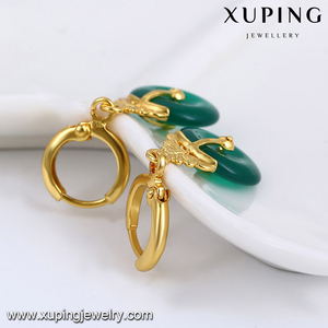 22324 xuping Jewelry Vintage Gold Plated <strong>Jade</strong> <strong>Earring</strong> - Product Image 5
