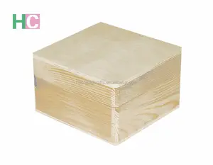 DIY लकड़ी शिल्प बॉक्स अधूरा मिनी लकड़ी खजाना छाती