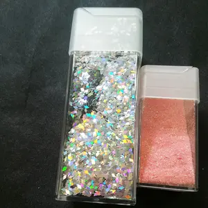 Popular LOW MOQ 4.5oz 1.5oz square shakers glitter