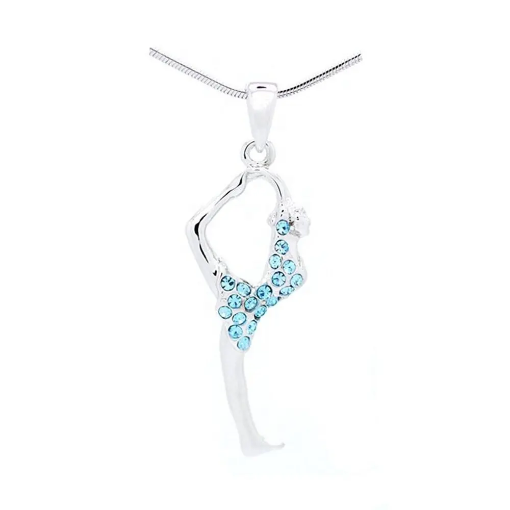 Bán Buôn HUSURU Đồ Trang Sức Sản Phẩm Mới Rhinestone Phụ Nữ Thể Dục Dụng Cụ Quyến Rũ Phòng Tập Thể Dục Mặt Dây Chuyền Thể Thao Vòng Cổ