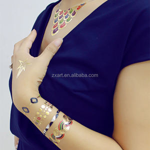 TOP SELLER di LUNGA DURATA LAMINA D'ORO METALLICO FLASH TATUAGGI TEMPORANEI - Product Image 6