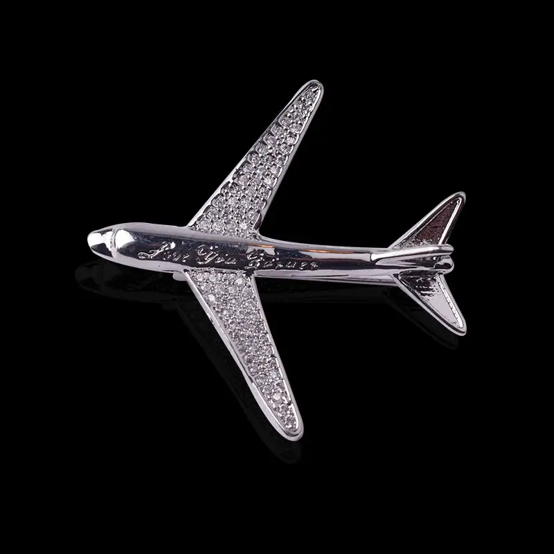 Airplane vintage brooch pin from raw brass vintage finding Plane pin Airliner Brooches
