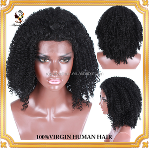 Perruques synthétiques à dentelle frontale Rapunzel, nœuds blanchis, boucles crépues, couleur noire, densité 250% - Product Image 2