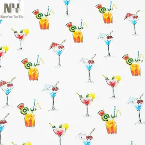 Nanyee Textile Wholesale Drinks Pattern Wine Cocktail Prints Fabric