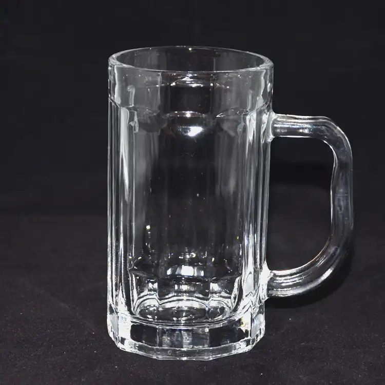 Tazza di vetro promozionale della birra a buon mercato di logo su misura tazza di birra di vetro grande all'ingrosso trasparente 320ml