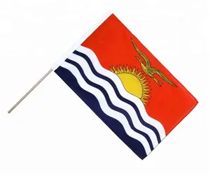 Bandiere sventolanti su ordinazione della mano del paese di Kiribati delle Mini bandiere del poliestere di vendite calde poco costose 100D