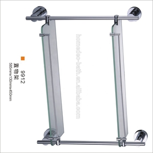 Accessori per il <span class=keywords><strong>bagno</strong></span> con finitura cromata in ottone massiccio <span class=keywords><strong>moderno</strong></span> ripiano in vetro temperato ad angolo in vetro - Product Image 3