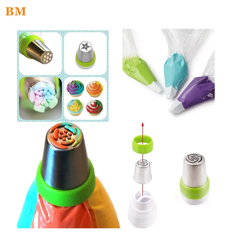 Vòi Phun Cho Bánh Cupcake Trang Trí Icing Piping Vòi Hoa Hồng Mẹo DIY Không Gỉ Pastry Mẹo