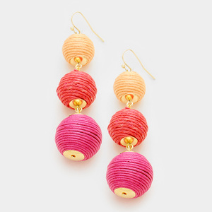 Triple hilo envuelto Multi Color <span class=keywords><strong>Bon</strong></span> Crispin bola cuelga los pendientes de gota - Product Image 3