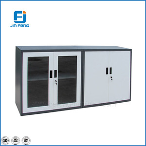 Petit 2 Portes Verre Avant En Verre De Verrouillage <span class=keywords><strong>Armoire</strong></span> De Rangement Basse - Product Image 5