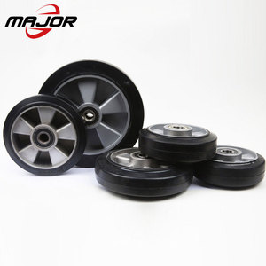 160mm 180mm 200mm robuste en aluminium noyau élastique en caoutchouc polyuréthane chariot élévateur roulette <span class=keywords><strong>pour</strong></span> <span class=keywords><strong>transpalette</strong></span> à main - Product Image 2