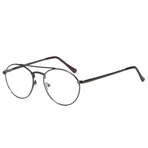 金属製ダブルブリッジメガネユニセックスファッション光学眼鏡フレーム用中国卸売工場直販価格