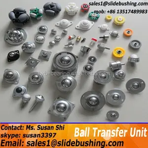 Bola nilon 1 "unidade de rolamento de rolo de transferência/metal ball bearing unit transferência transportador de rolos/rolamentos de rolos de pista de plástico do parafuso prisioneiro