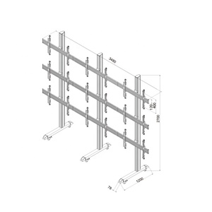 Height <strong>Adjustable</strong> Aluminum 3x3 Video Wall Mount <strong>TV</strong> <strong>Stand</strong> With Micro-adjust Arms - Product Image 5