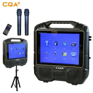 CQA DJ MUSIC SYSTEM ALTAVOZ KARAOKE 4" PORTABLE PARTY DJ SPEAKER WITH LED SCREEN AND TRI-POD TYPE PA STAND