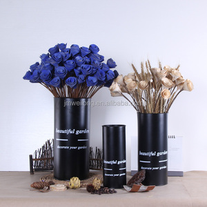 Vase à fleurs en Zinc galvanisé mat bleu ciel, grand seau floral pour décoration de mariage, livraison gratuite - Product Image 5
