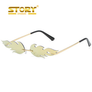 KDD81012 venta al por mayor gafas de sol de alta calidad moda revestimiento UV flamenco sin montura fiesta llama gafas de sol para mujer - Product Image 5