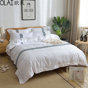Chinois usine <span class=keywords><strong>Moins</strong></span> <span class=keywords><strong>Cher</strong></span> Textile de Maison Ensembles de Literie, 63 "* 95" Dubaï hôtel ensemble de literie draps, 400 t couette - Product Image 1