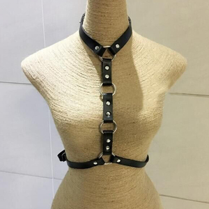 <span class=keywords><strong>Fashion</strong></span> Seksi Punk Buatan Tangan Halter Kalung <span class=keywords><strong>Harness</strong></span> Faux Kulit Tubuh Diikat Pinggang Sabuk - Product Image 3