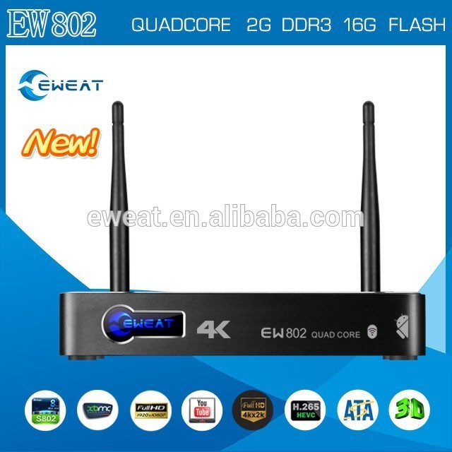De xbmc 4.4.2 android de núcleo cuádruple tv 4k caja preinstalar full hd 1080p android reproductor de medios de comunicación