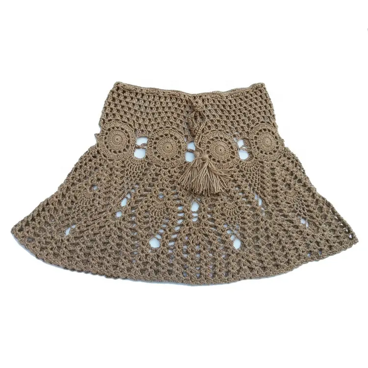 Handmade Crochet hippie boho lace summer Cover up Skirt Beach Dress