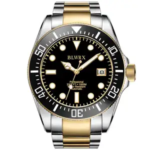 BLWRX-Reloj de pulsera automático para hombre, de 43mm, analógico, profesional, de acero inoxidable, mecánico, de marca superior
