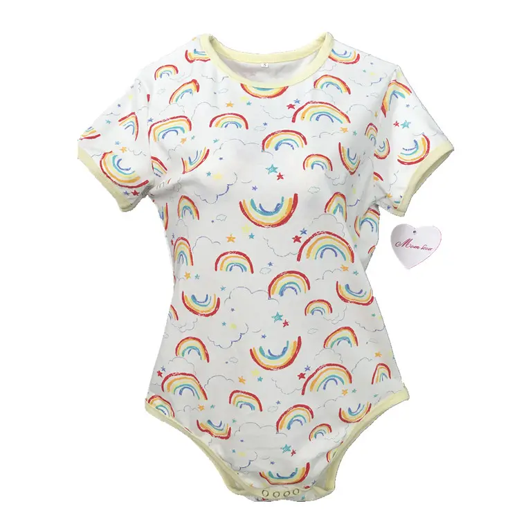 Bayi Perempuan Dewasa Lengan Pendek Motif Bunga Katun Onesie