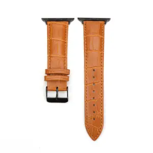 Fashion Smartwatch Watchband Wrist Band Bamboo Grain Crocodile Leather Smart Watch Strap Band For Apple Watch