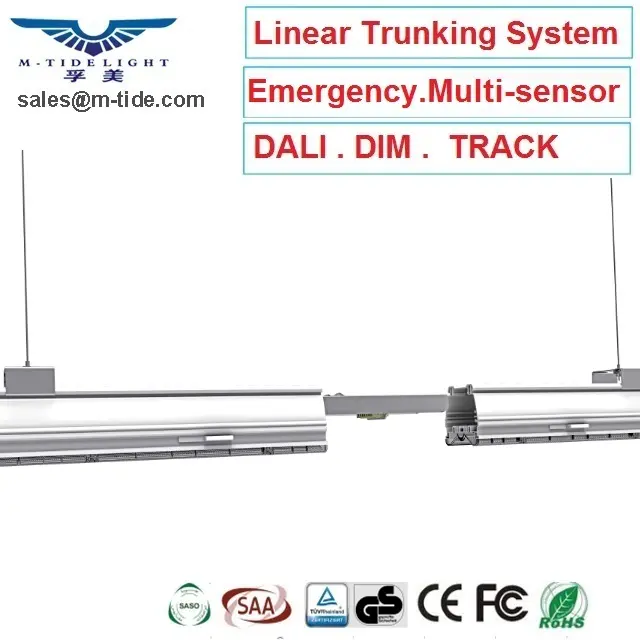 Linkable 펜던트 튜브 Pir 모션 레일 트렁킹 배선 시스템 렌즈 조명 시스템 솔루션 선형 슈퍼마켓 빛