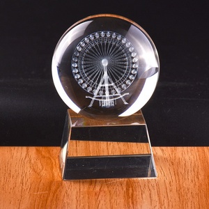 Boule de cristal transparente personnalisée K9 avec gravure laser 3D, modèle d'avion, <span class=keywords><strong>photo</strong></span> pour collection d'art, souvenir - Product Image 4