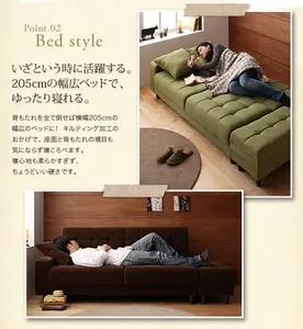 Canapé-lit pliable en tissu multifonctionnel, meuble avec rangement