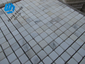15x15 Petit Blanc Calacatta Or Puce Carrée <span class=keywords><strong>Mosaïque</strong></span> de Marbre Types de Carreaux Décoratifs pour la Cuisine - Product Image 3