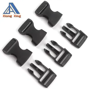 20 mm Black Plastic Side Quick Release Buckle Clip double regulating buckle