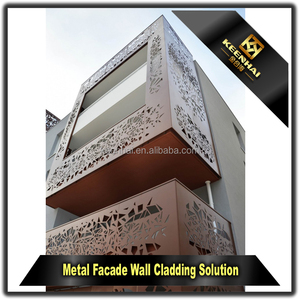 Grabado panel de muro cortina de corte por láser de aluminio perforado panel de fachada - Product Image 6