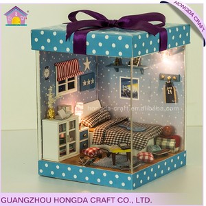 Unfinished DIY miniature dollhouse unique sœur cadeaux, meilleurs amis <span class=keywords><strong>cadeau</strong></span> idées - Product Image 2
