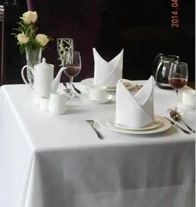 71x71 white square table cloth ,100% spun polyester fabric