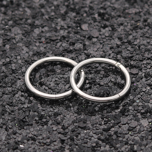 Yeni Moda Cerrahi Çelik Septum Clicker Menteşeli Segment Burun Halkası - Product Image 3