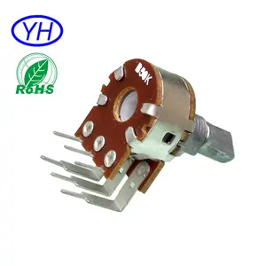 Potentiometer 16mm Custom 16mm 2-Gang Carbon Film Linear B102 B103 B104 Ohm Rotary Potentiometer Rheostats