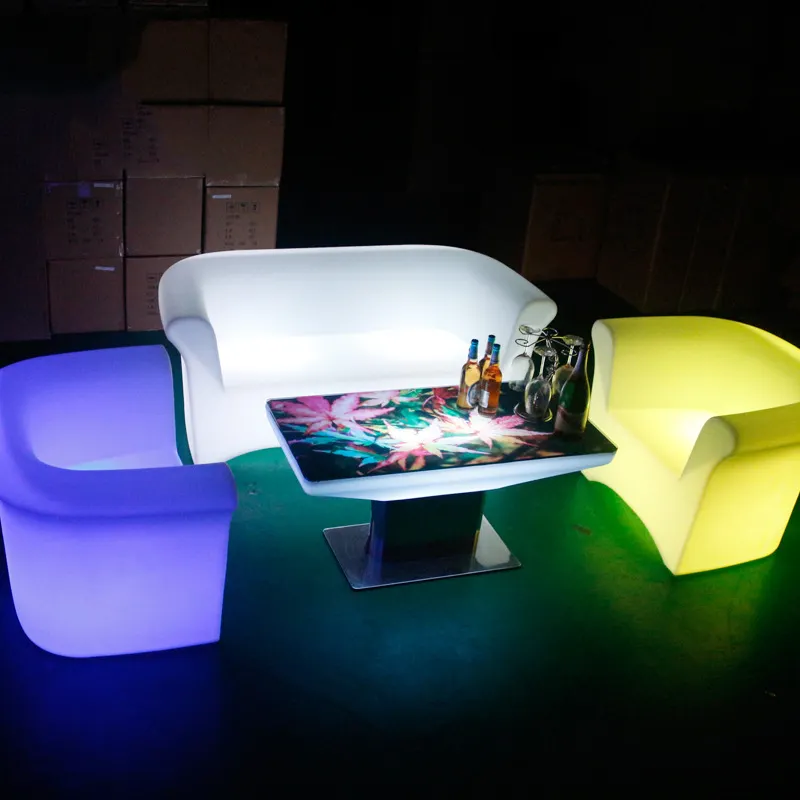 RGB 16 Color変更led現代高級Living RoomソファFurniture LEDライト