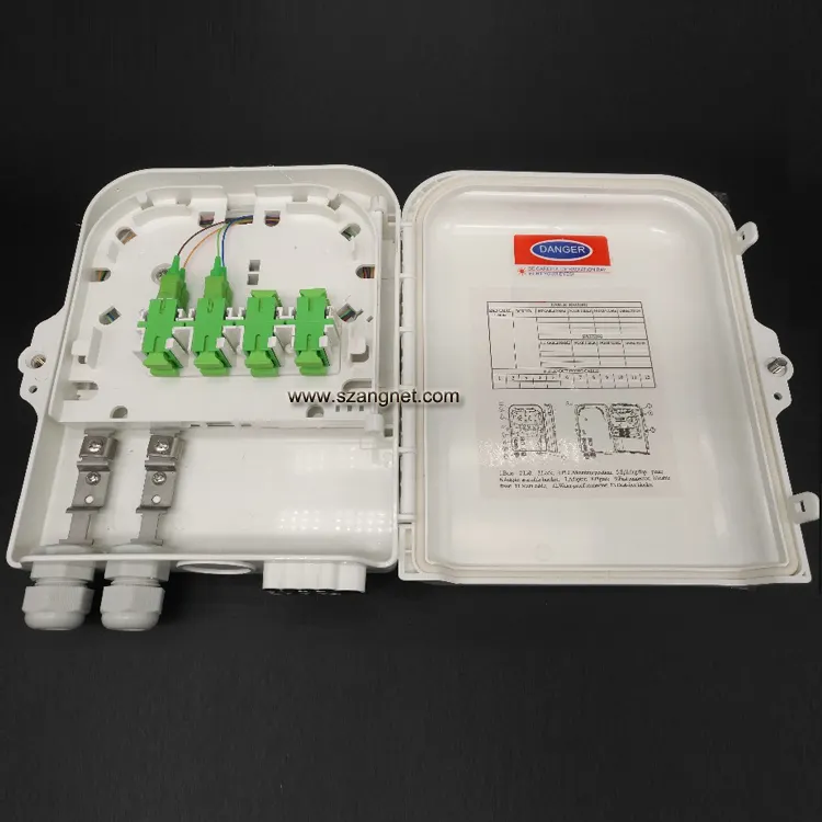 Outdoor 1*8 PLC Splitter Distribution Box 8 Core Wall Mount Fiber Termination Box