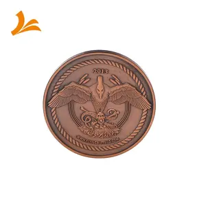 1.75inch 3.0mm die struck anti-copper 3D eagle souvenir custom metal Brass Challenge Coins