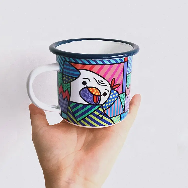 Taza de café de porcelana esmaltada de acero, productos para Estados Unidos, 2019