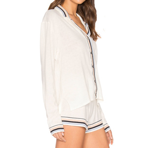 Nuovo arrivo pigiami da <span class=keywords><strong>donna</strong></span> in cotone a contrasto con costine Shorts estivi <span class=keywords><strong>taglie</strong></span> <span class=keywords><strong>forti</strong></span> tinti in tinta unita - Product Image 2